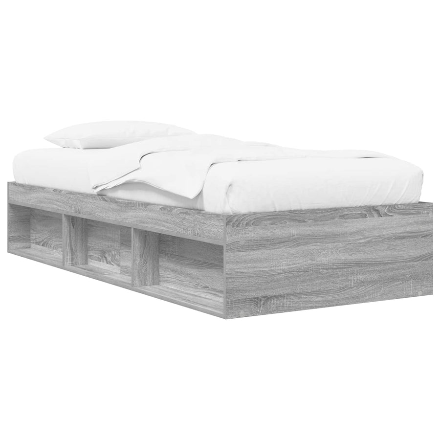 Bedframe met opslag Grijs Sonoma 80 x 200 cm Bewerkt hout