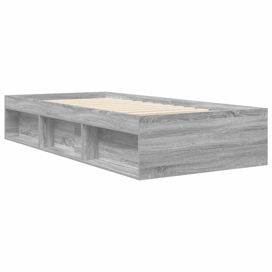 Bedframe met opslag Grijs Sonoma 80 x 200 cm Bewerkt hout