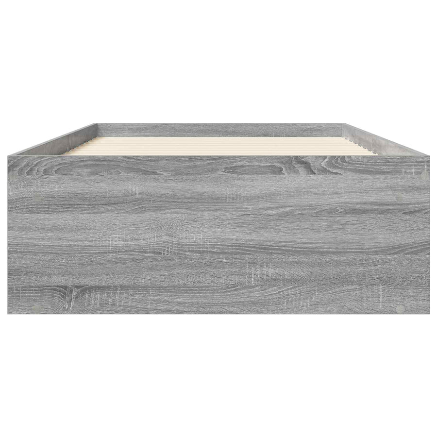 Bedframe met opslag Grijs Sonoma 80 x 200 cm Bewerkt hout