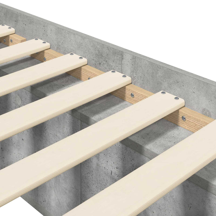Bedframe met opslag Betongrijs 80 x 200 cm Bewerkt hout