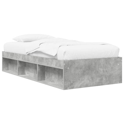 Bedframe met opslag Betongrijs 80 x 200 cm Bewerkt hout
