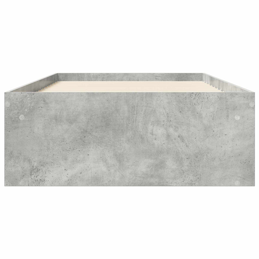 Bedframe met opslag Betongrijs 80 x 200 cm Bewerkt hout