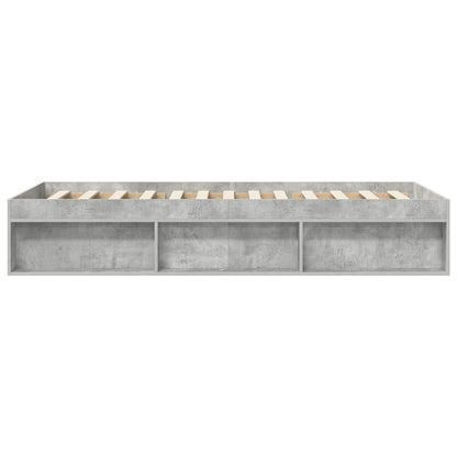 Bedframe met opslag Betongrijs 80 x 200 cm Bewerkt hout