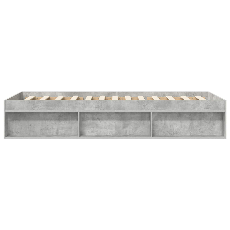 Bedframe met opslag Betongrijs 80 x 200 cm Bewerkt hout