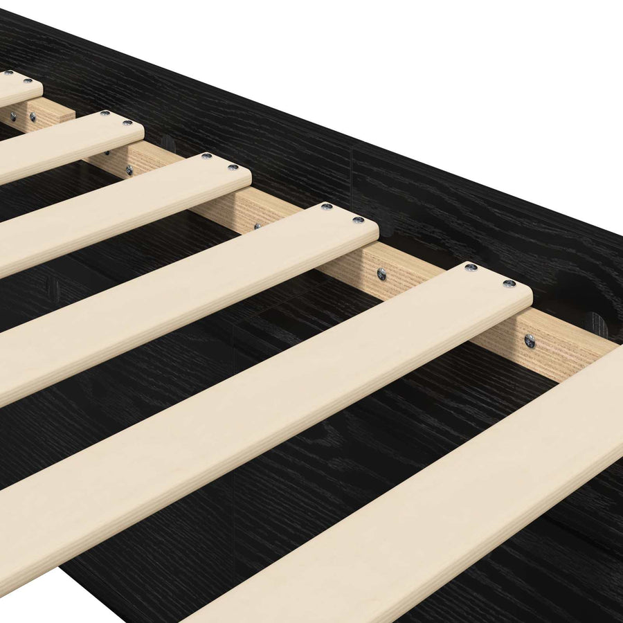 Bedframe met opslag Zwart eiken 80 x 200 cm Bewerkt hout