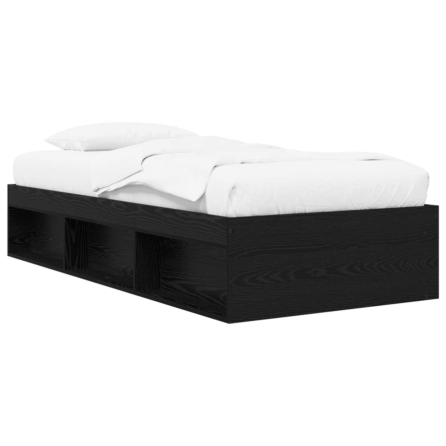 Bedframe met opslag Zwart eiken 80 x 200 cm Bewerkt hout
