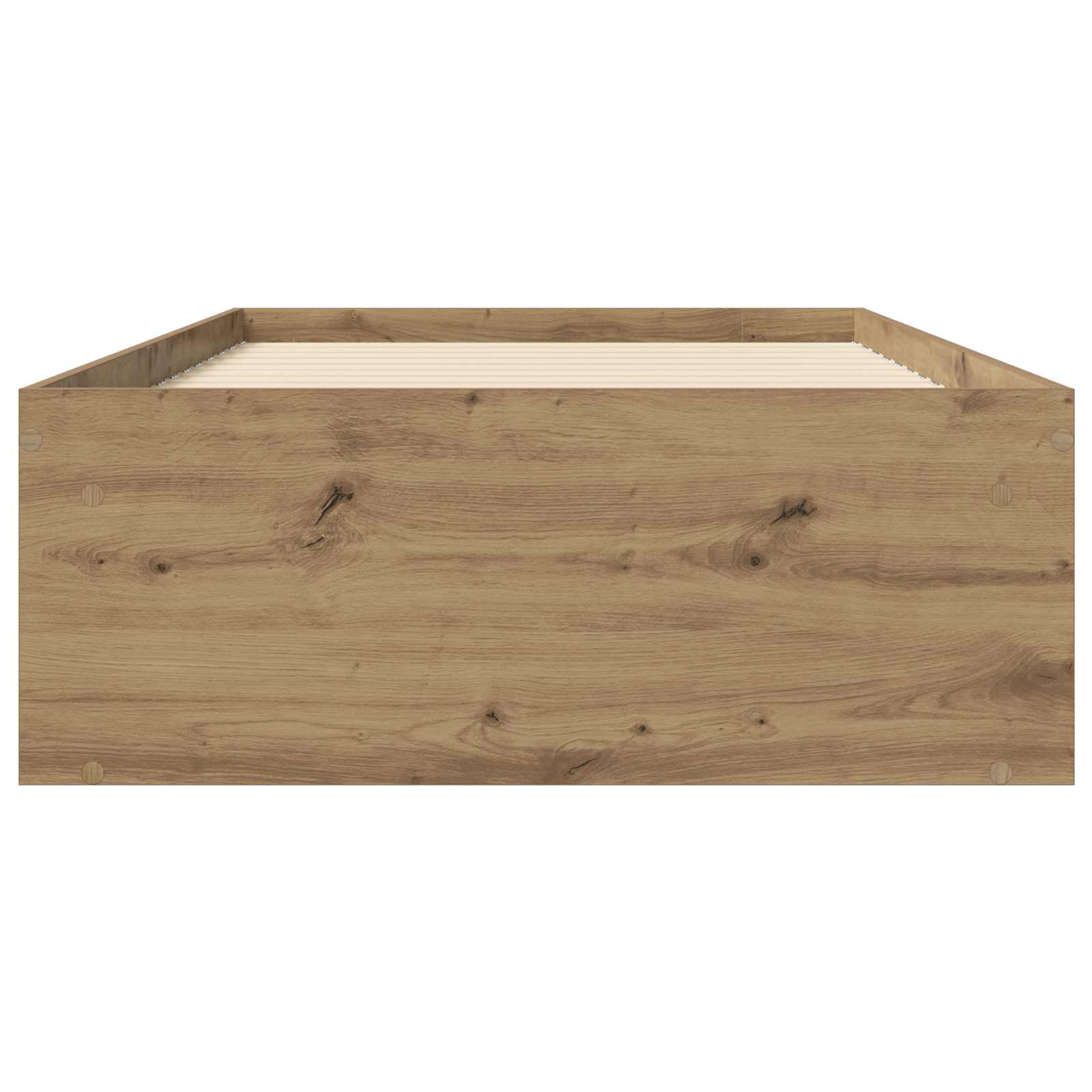 Bedframe met opslag Artisanaal eiken 80 x 200 cm Bewerkt hout