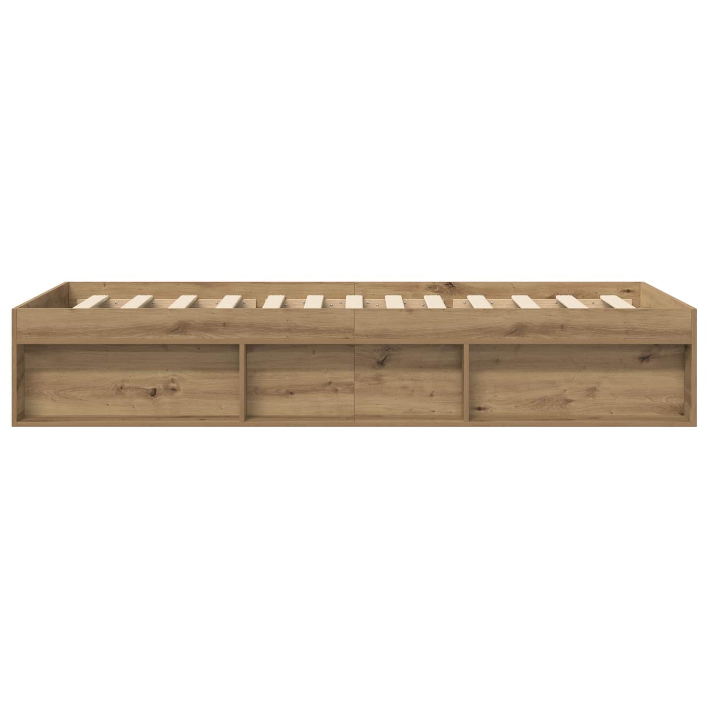 Bedframe met opslag Artisanaal eiken 80 x 200 cm Bewerkt hout