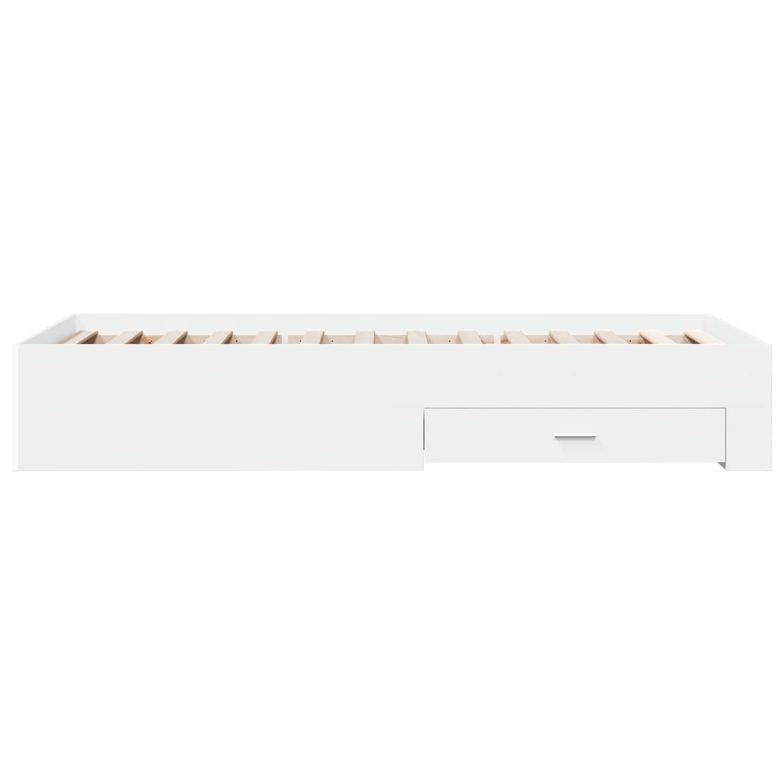 Bedframe met lade met opslag Wit Bewerkt hout
