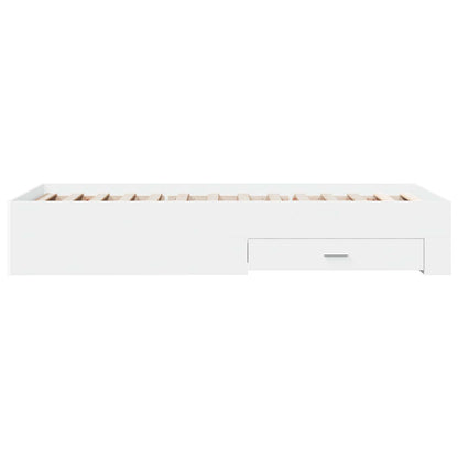 Bedframe met lade met opslag Wit Bewerkt hout