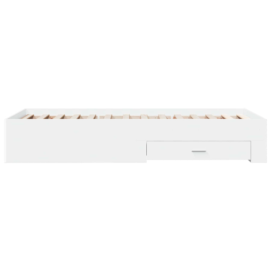Bedframe met lade met opslag Wit Bewerkt hout