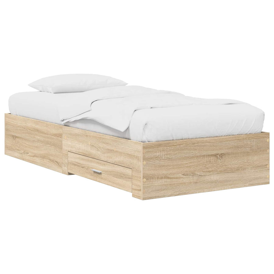 Bedframe met lade met opslag Sonoma Eiken Bewerkt hout
