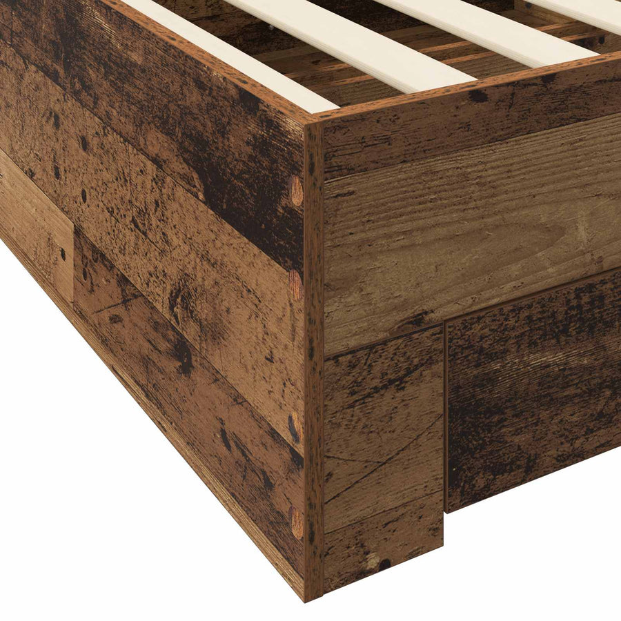 Bedframe met lade met opslag Oud hout Bewerkt hout