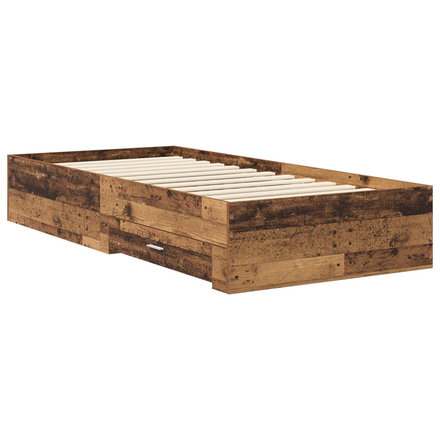 Bedframe met lade met opslag Oud hout Bewerkt hout