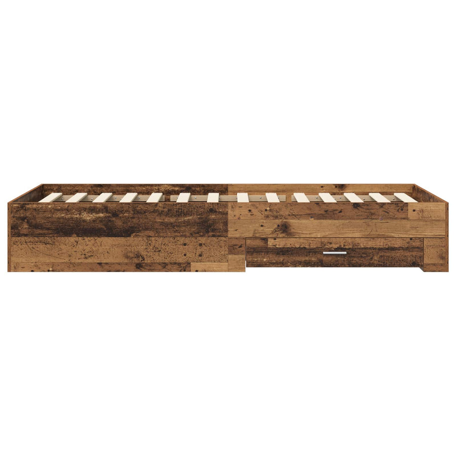 Bedframe met lade met opslag Oud hout Bewerkt hout