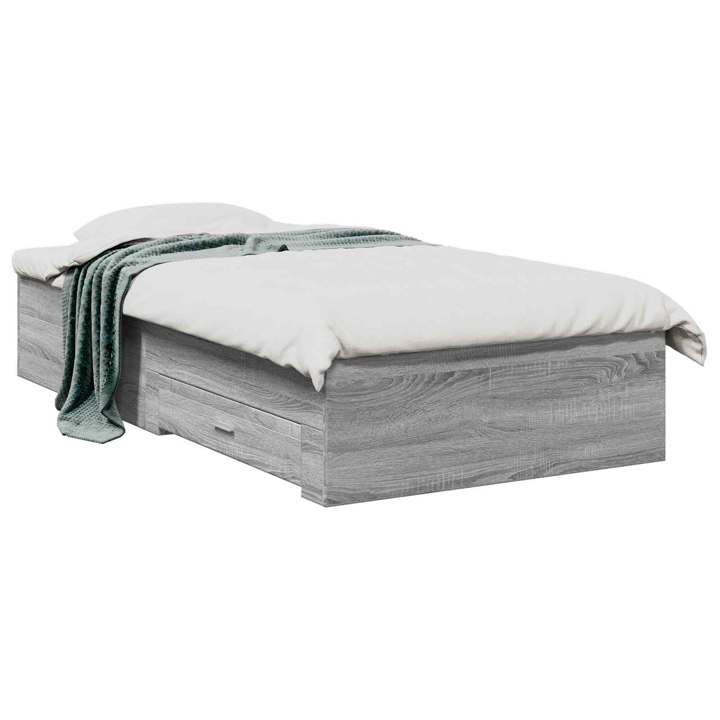 Bedframe met lade met opslag Grijs Sonoma Bewerkt hout