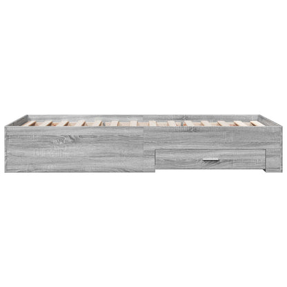 Bedframe met lade met opslag Grijs Sonoma Bewerkt hout
