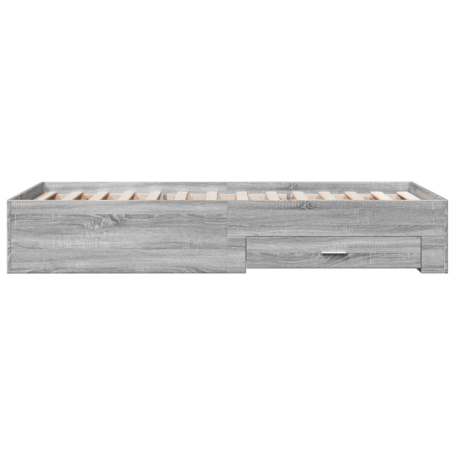 Bedframe met lade met opslag Grijs Sonoma Bewerkt hout