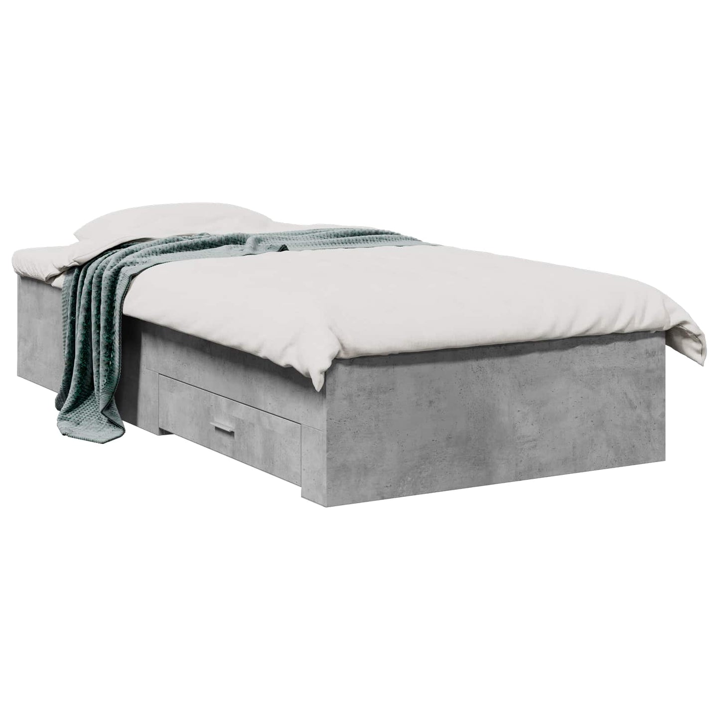 Bedframe met lade met opslag Betongrijs Bewerkt hout