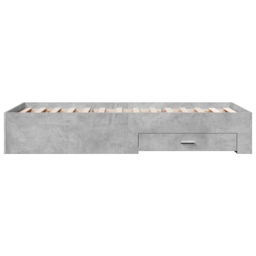 Bedframe met lade met opslag Betongrijs Bewerkt hout