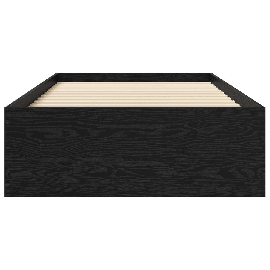 Bedframe met lade met opslag Zwart eiken Bewerkt hout