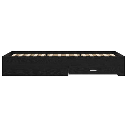 Bedframe met lade met opslag Zwart eiken Bewerkt hout