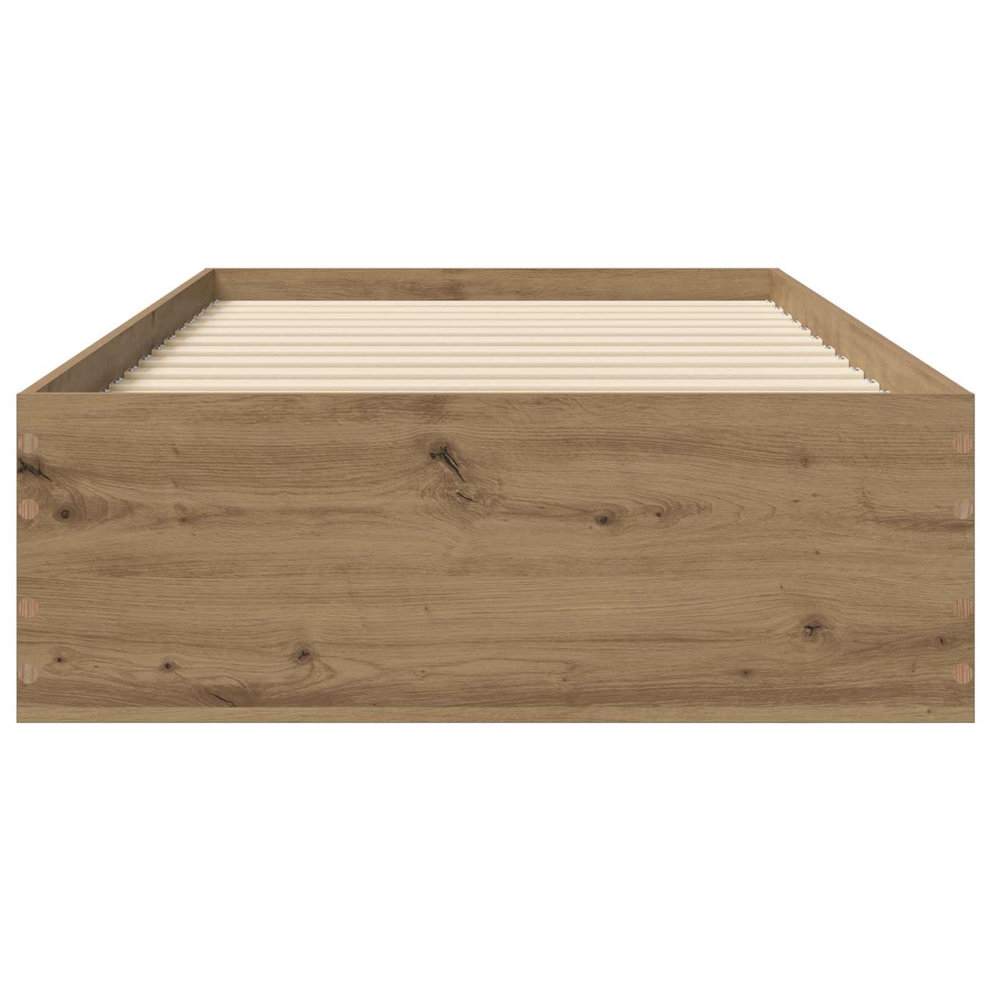Bedframe met lade met opslag Artisanaal eiken Bewerkt hout