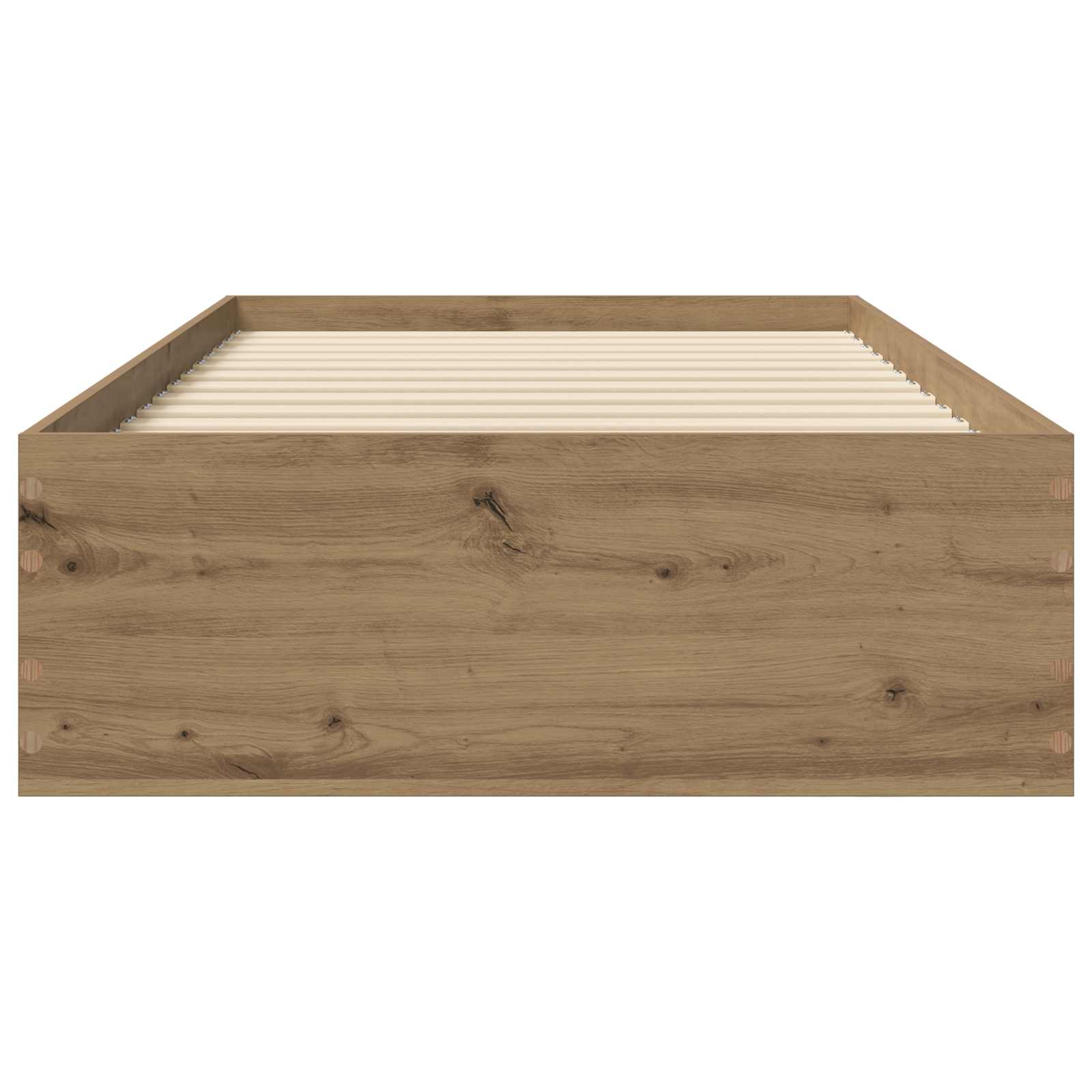 Bedframe met lade met opslag Artisanaal eiken Bewerkt hout