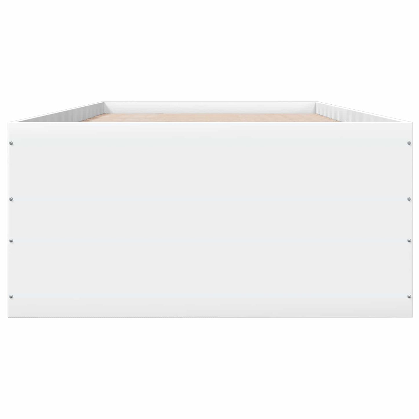 Vloerbedframe Wit 80 x 200 cm Bewerkt hout