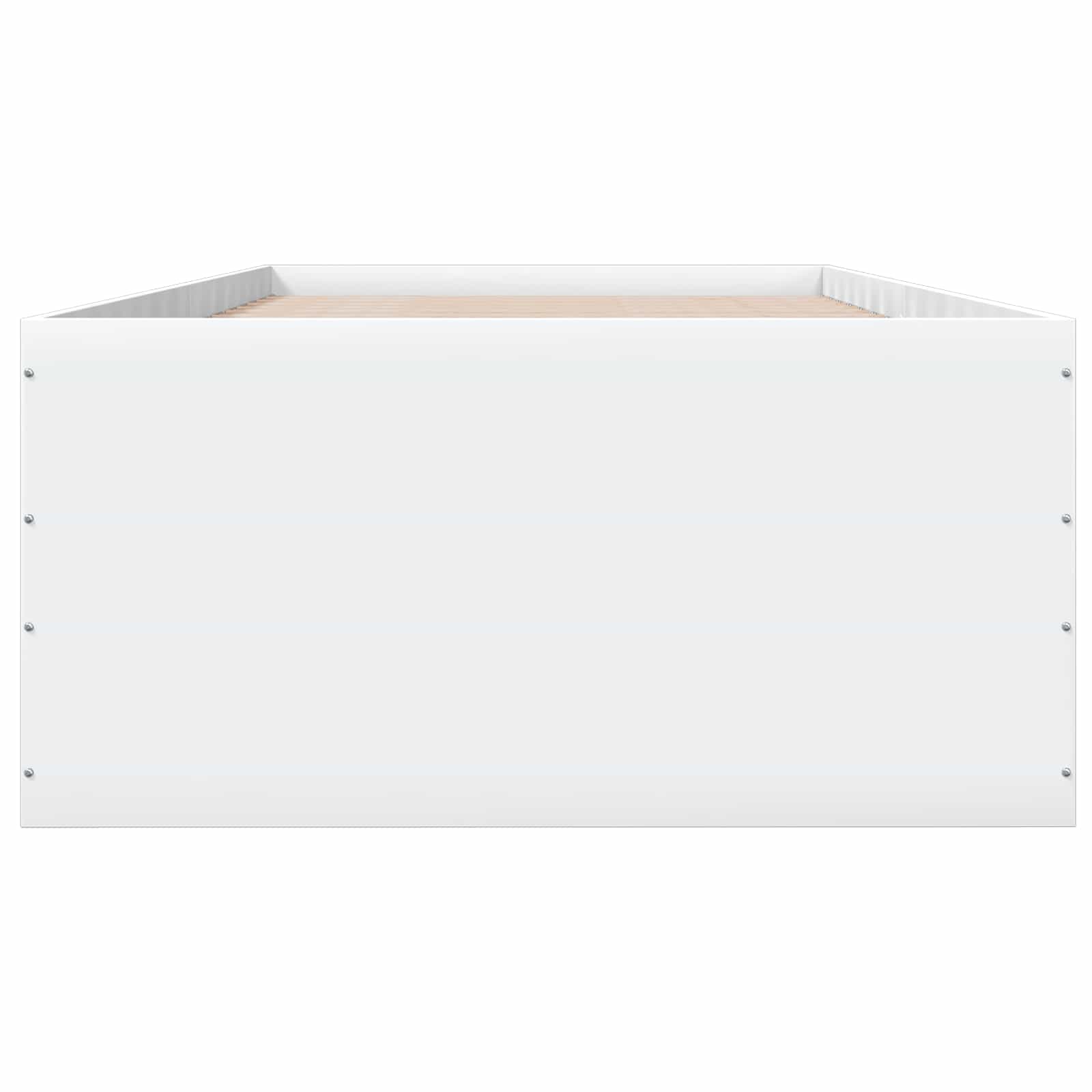 Vloerbedframe Wit 80 x 200 cm Bewerkt hout