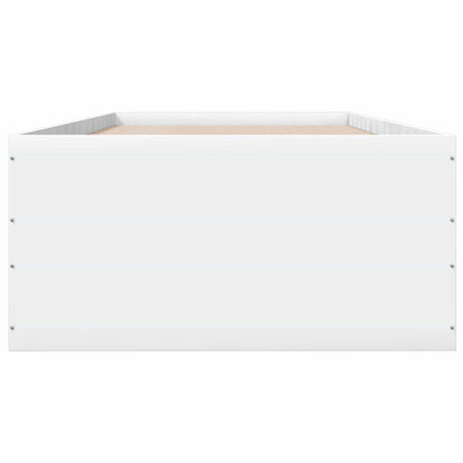 Vloerbedframe Wit 80 x 200 cm Bewerkt hout