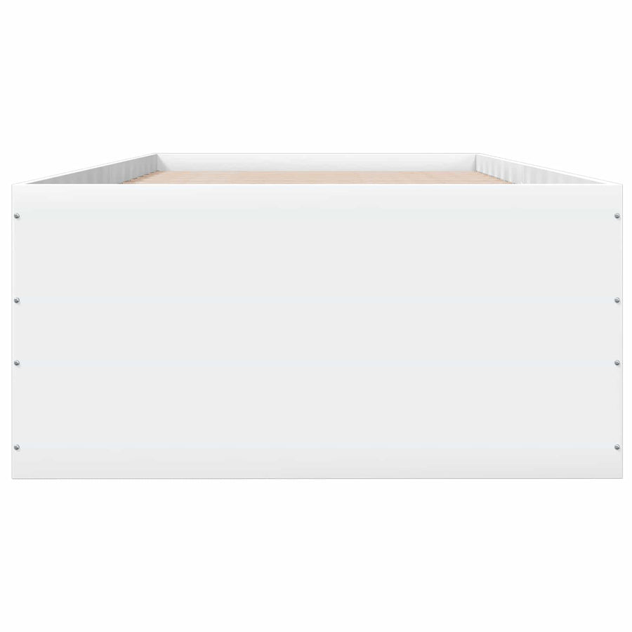 Vloerbedframe Wit 80 x 200 cm Bewerkt hout