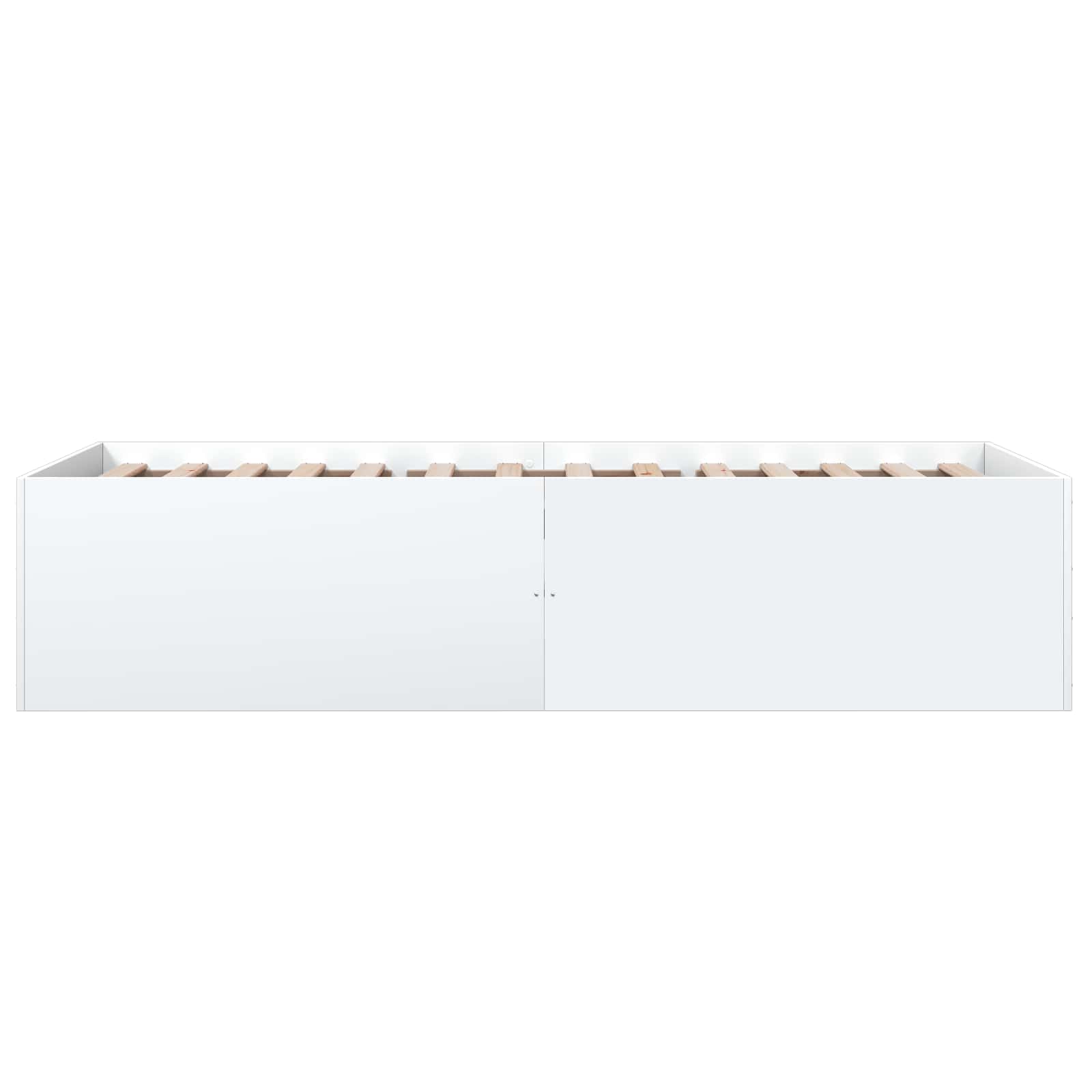 Vloerbedframe Wit 80 x 200 cm Bewerkt hout