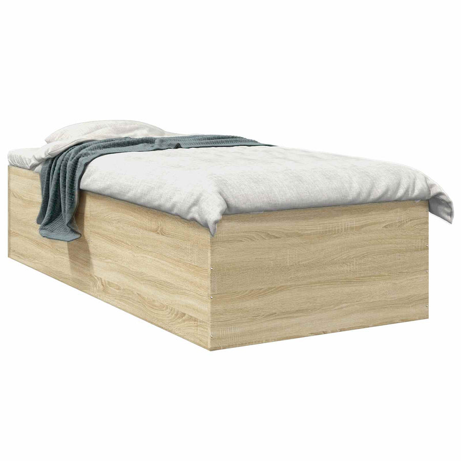 Vloerbedframe Sonoma Eiken 80 x 200 cm Bewerkt hout