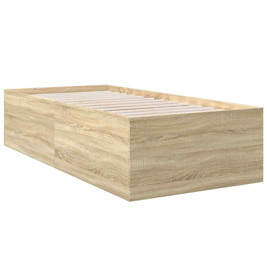 Vloerbedframe Sonoma Eiken 80 x 200 cm Bewerkt hout