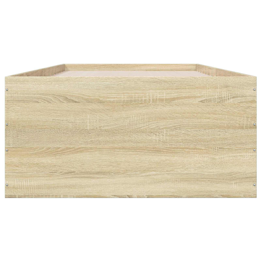 Vloerbedframe Sonoma Eiken 80 x 200 cm Bewerkt hout