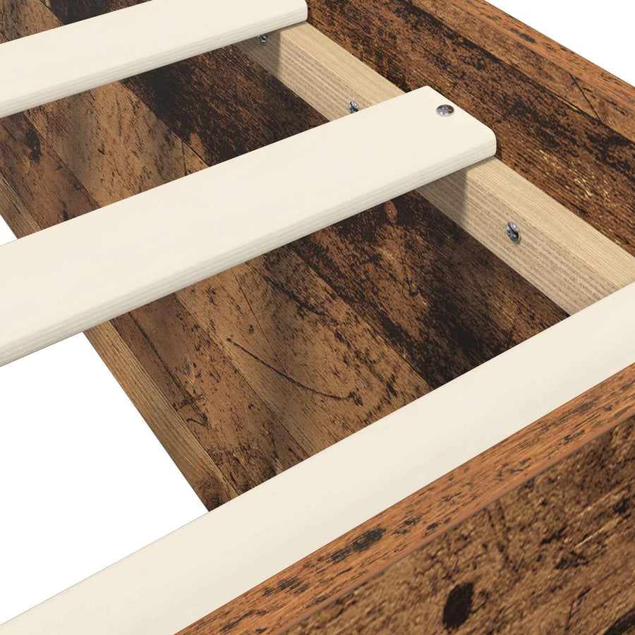 Vloerbedframe Oud hout 80 x 200 cm Bewerkt hout
