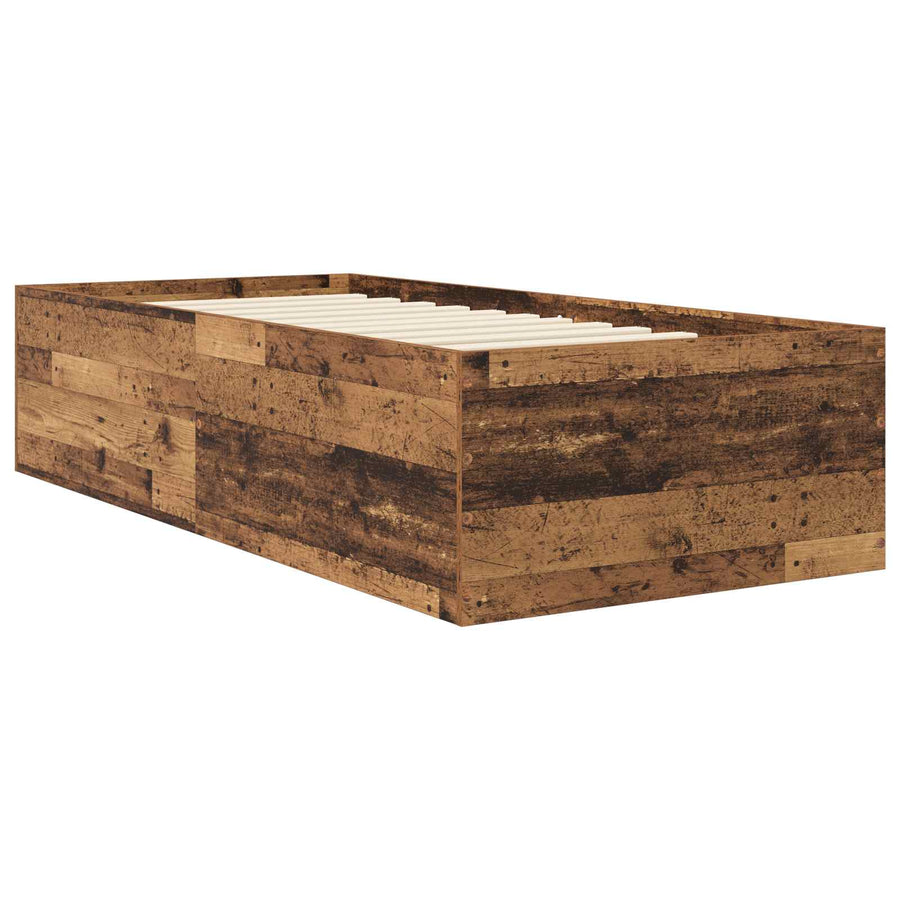 Vloerbedframe Oud hout 80 x 200 cm Bewerkt hout