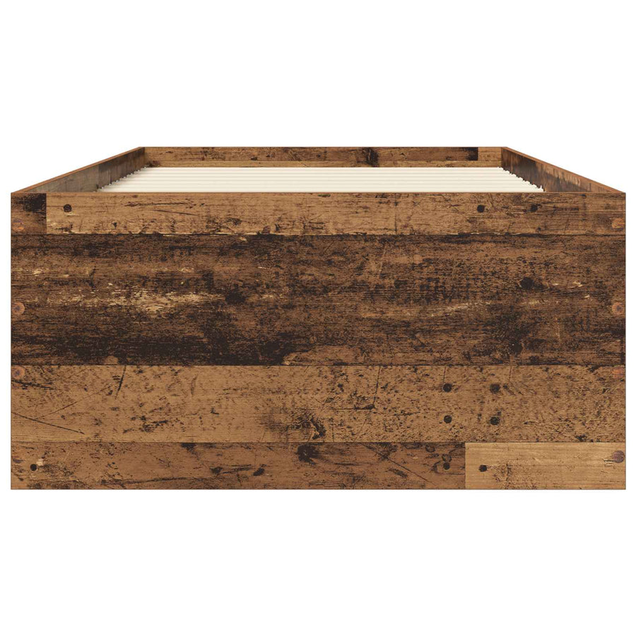 Vloerbedframe Oud hout 80 x 200 cm Bewerkt hout