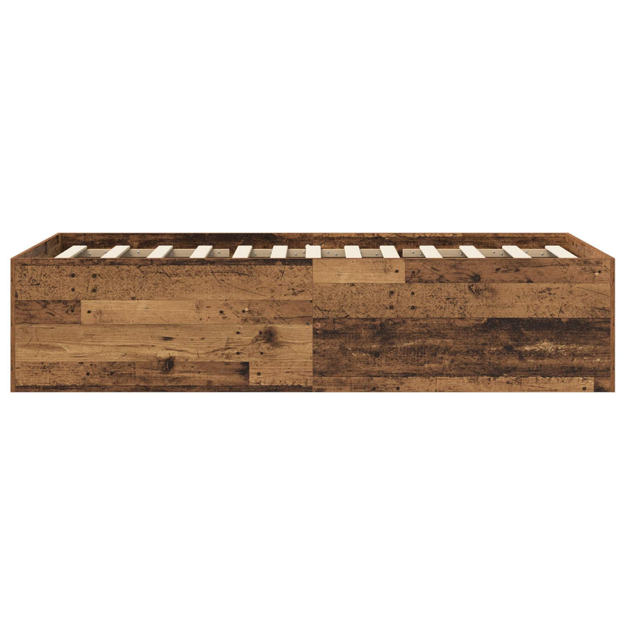 Vloerbedframe Oud hout 80 x 200 cm Bewerkt hout