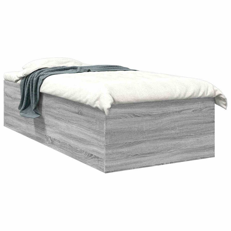Vloerbedframe Grijs Sonoma 80 x 200 cm Bewerkt hout