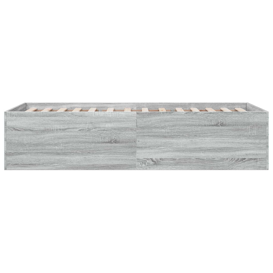 Vloerbedframe Grijs Sonoma 80 x 200 cm Bewerkt hout