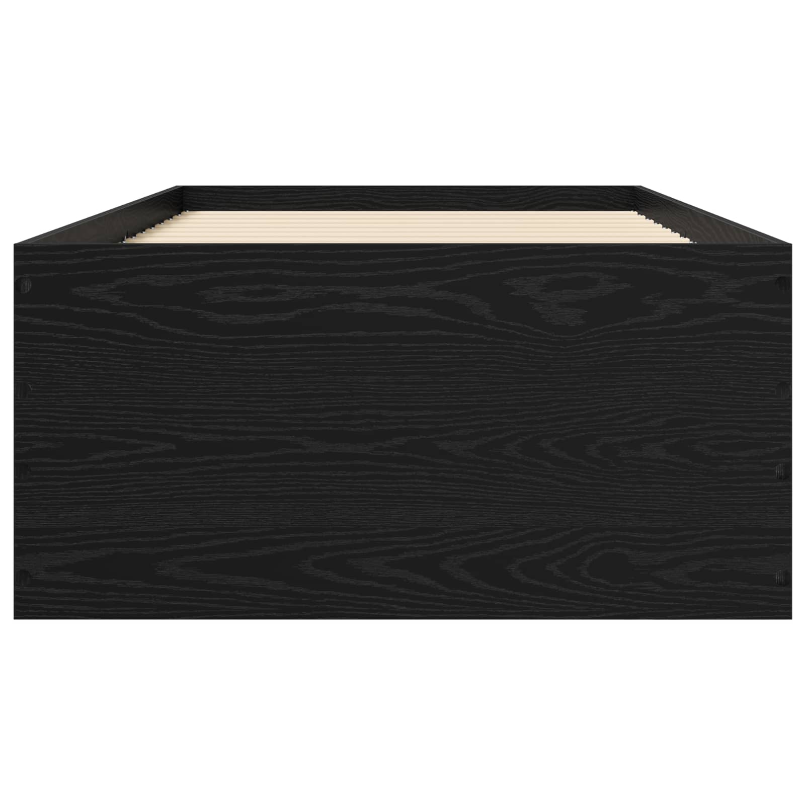 Vloerbedframe Zwart eiken 80 x 200 cm Bewerkt hout