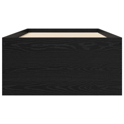 Vloerbedframe Zwart eiken 80 x 200 cm Bewerkt hout