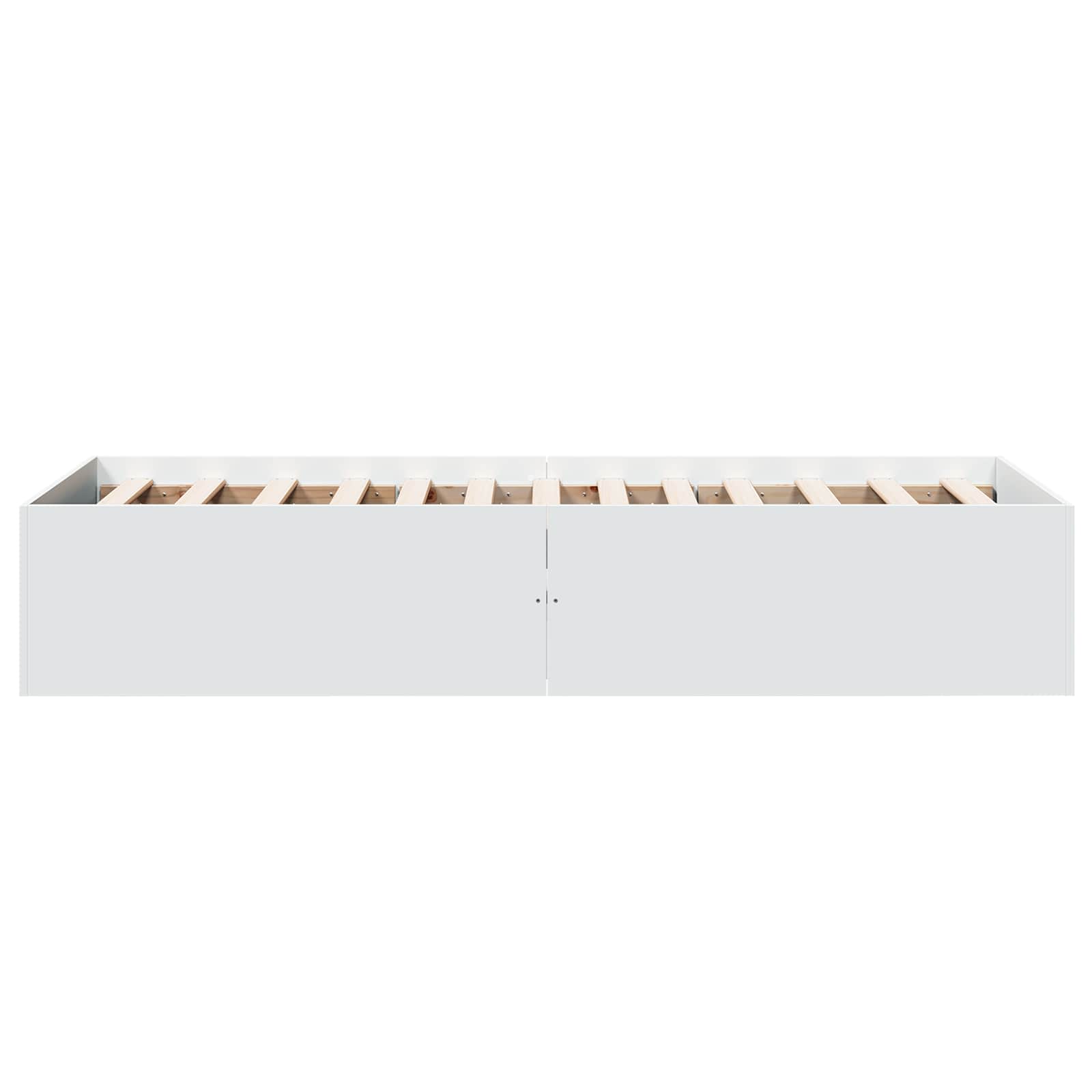 Vloerbedframe Wit 80 x 200 cm Bewerkt hout