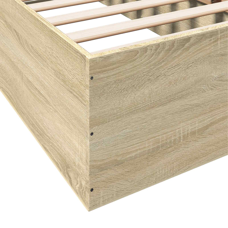 Vloerbedframe Sonoma Eiken 80 x 200 cm Bewerkt hout