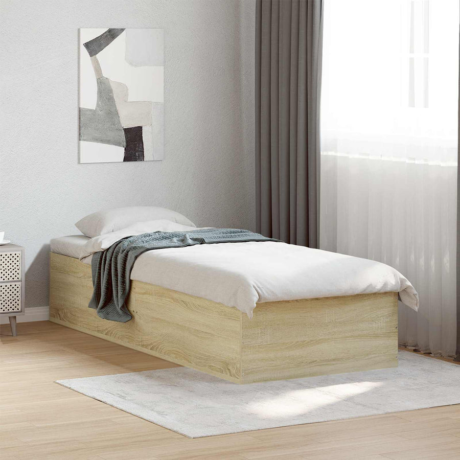 Vloerbedframe Sonoma Eiken 80 x 200 cm Bewerkt hout