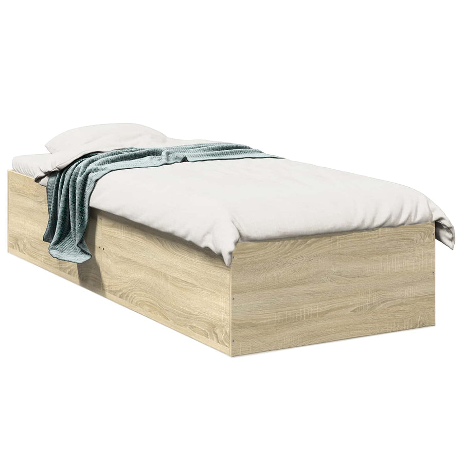Vloerbedframe Sonoma Eiken 80 x 200 cm Bewerkt hout