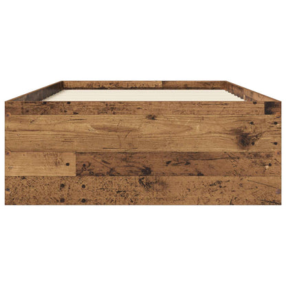 Vloerbedframe Oud hout 80 x 200 cm Bewerkt hout