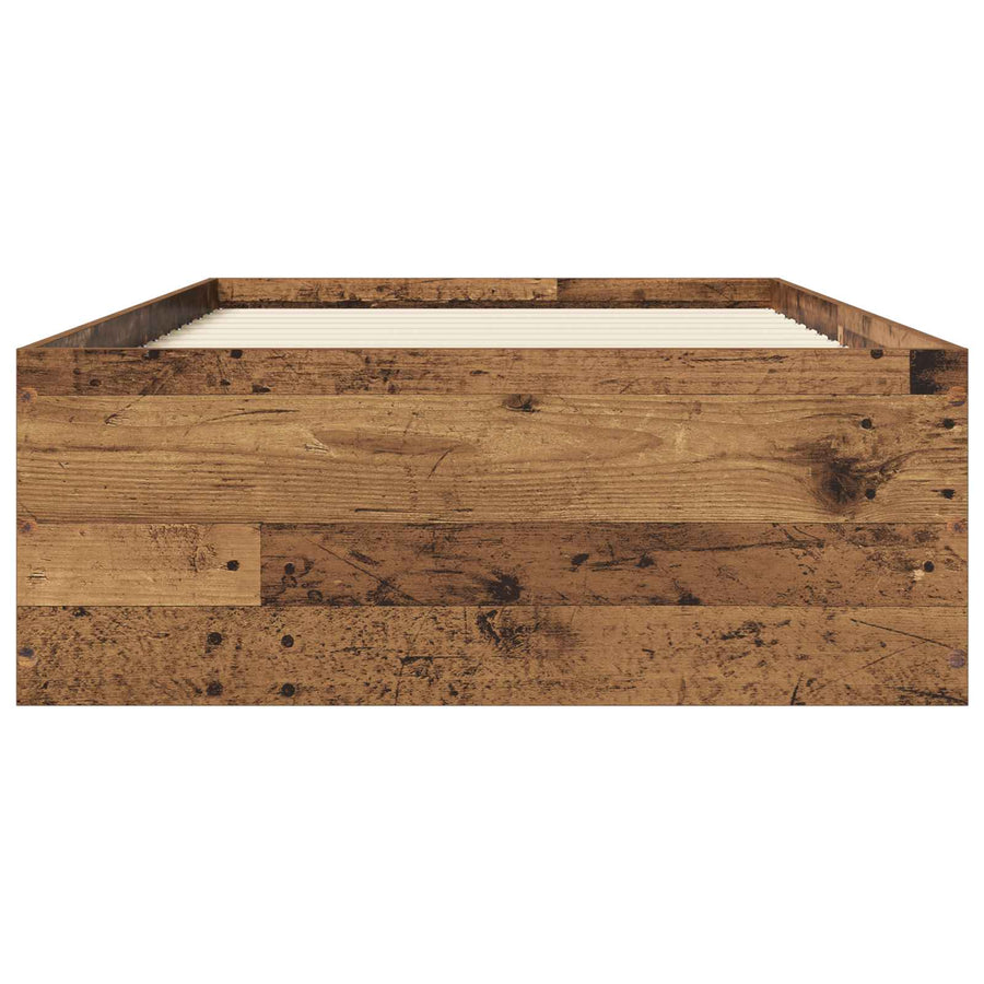 Vloerbedframe Oud hout 80 x 200 cm Bewerkt hout